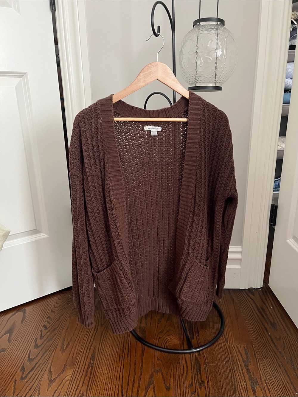 Brown Open Knit Cardigan